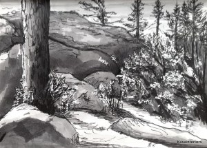 Copics drawing, landscape