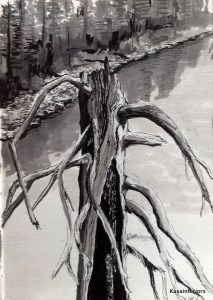 Dead Tree (ink, Copics, white pen)