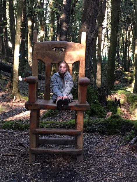 Chiara on hobbit chair