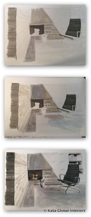 10-Concrete living room - steps